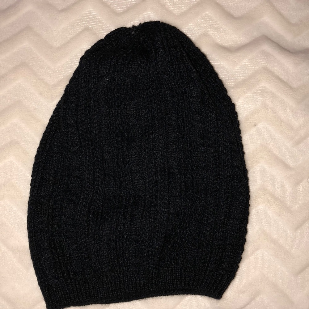 Black crochet beanie